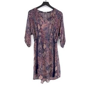 FLOREAT Zahara Snake Print Mini Dress Purple Pink XS